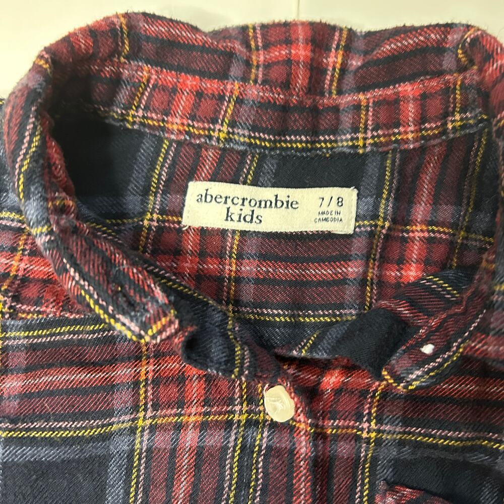 Abercrombie Kids Girls Flannel Shirt 7-8Y - Picture 3 of 4